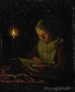 Old Woman Reading by Adriaan Meulemans