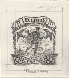 Ontwerp ex-libris voor A.J.M. Hagemeijer by Leo Gestel