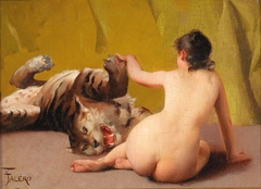 Playing with the Tiger by Luis Ricardo Falero