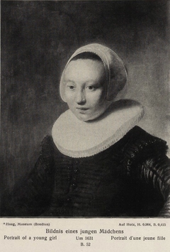 Portrait of a girl in a millstone collar by Rembrandt