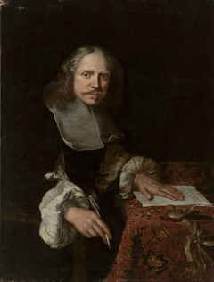 Portrait of a man writing a letter. by Jacob Levecq