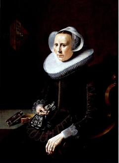 Portrait of a Woman with Embroidered Gloves by Jan Miense Molenaer