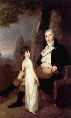 Portrait of Jaques Ferdinand Dufour-Feronce with his daughter Constance Aimée by Johann Friedrich August Tischbein