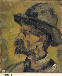 Portret van een man met hoed by Theo van Doesburg