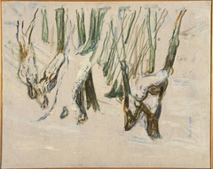Rugged Trunks in Snow by Edvard Munch