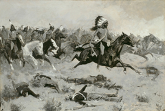 Rushing Red Lodges Passed through the Line by Frederic Remington