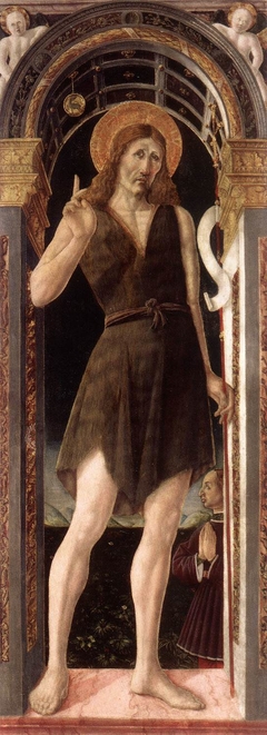 Saint Jean-Baptiste avec le donateur (Giulio Cesare da Varano) by Giovanni Angelo d'Antonio