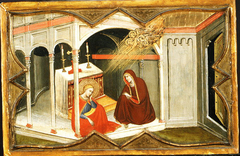 Saint Lucy and Her Mother at the Shrine of Saint Agatha; Saint Lucy Giving Alms; Saint Lucy before Paschasius; Saint Lucy Resisting Efforts to Move Her by Giovanni di Bartolomeo Cristiani