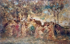 Scene from Boccaccio by Adolphe Joseph Thomas Monticelli