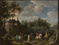 Scene in a park by Lucas van Uden