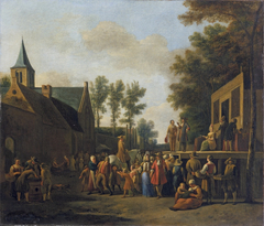 Scene in a Town with a Stage by Gerrit Adriaenszoon Berckheyde