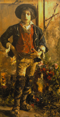 Shepherd boy in ciocie by Antonio Mancini