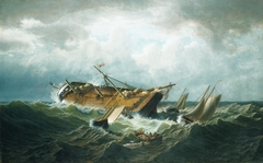 Shipwreck off Nantucket (Wreck off Nantucket after a Storm) by William Bradford