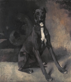 Sitzende Dogge by Wilhelm Trübner