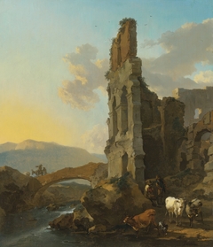 Southern Landscape with Herders near a Ruin by Nicolaes Pieterszoon Berchem