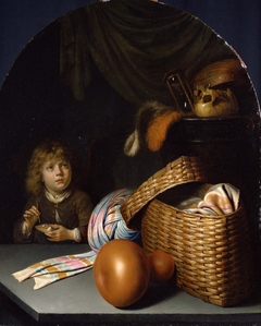 Still Life with a Boy Blowing Soap-bubbles by Gerrit Dou