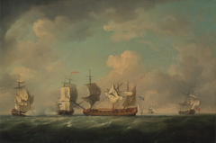 The Capture of the "Marquis d'Antin" and the "Louis Erasme" by Charles Brooking