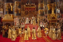 The Coronation of Empreror Alexander III and Empress Maria Feodorovna by Georges Becker