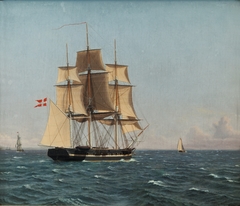 The Corvette Najaden under Sail by Christoffer Wilhelm Eckersberg