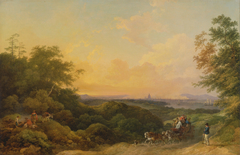 The Evening Coach, London in the Distance by Philip James de Loutherbourg