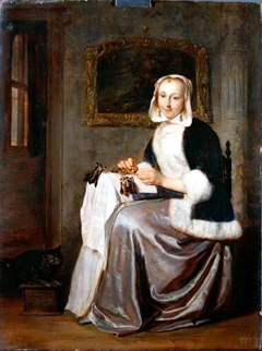 The Lace-Maker by Gabriël Metsu