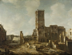 The Ruins of the Old Town Hall of Amsterdam after the Fire of 7 July 1652 by Jan Abrahamsz. Beerstraten