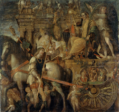 The Triumphs of Caesar: 9. Caesar on his Chariot by Andrea Mantegna