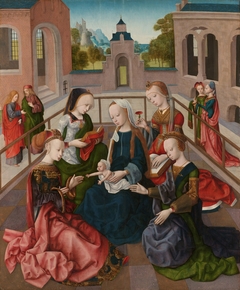 The Virgin and Child with Four Holy Virgins by Master of the Virgo inter Virgines