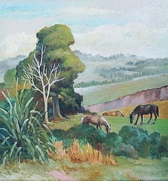 Thoroughbreds Grazing by James Turkington