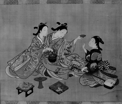 Three Girls Having Tea by Nishikawa Sukenobu