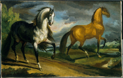 Two Horses by Théodore Géricault