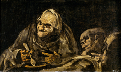 Two Old Men Eating Soup by Francisco de Goya