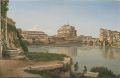 View of the Tiber from Trastevere outside of the Ospedale di S. Spirito by Christoffer Wilhelm Eckersberg