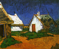 Three white cottages in Saintes-Maries by Vincent van Gogh