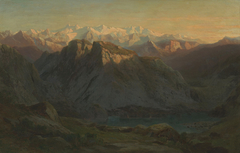 View from the Pilatus towards the Glaciers of the Bernese Oberland by Jakob Joseph Zelger