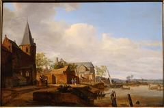 View of Elten on the Rhine by Jan van der Heyden