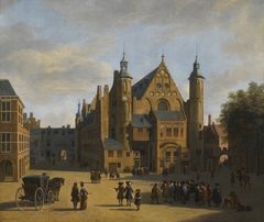 View of the Binnenhof in the Hague, with the Ridderzaal by Gerrit Adriaenszoon Berckheyde