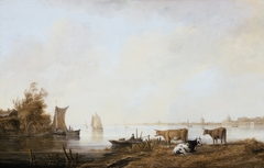 View of the Maas near Dordrecht by Aelbert Cuyp