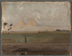 View of the pyramids. From the journey to Egypt by Jan Ciągliński