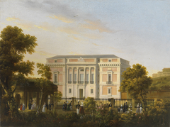 View of the south Façade of the Museo del Prado from inside the Botanical Gardens by José María Avrial y Flores