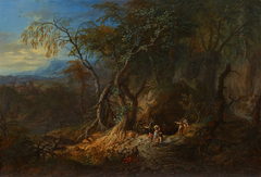 Waldlandschaft mit freiem Ausblick links by Franz Christoph Janneck