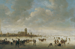 Winter Landscape with Figures on the Ice by Jan van Goyen