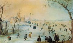 Winter Landscape with Fortress by Hendrick Avercamp