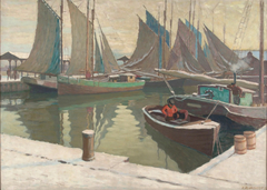 Wintery Harbour View by Väinö Blomstedt