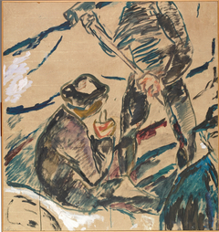 Workers in Snow: Fragment by Edvard Munch