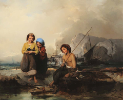 Young fishermen by Domenico Induno