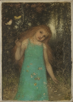 Young Girl with Butterflies by Matthijs Maris