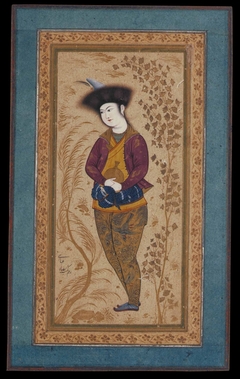 Young man in a fur hat (CBL Per 260.2) by Reza Abbasi