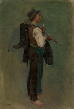 Young Man with Pipe by László Mednyánszky