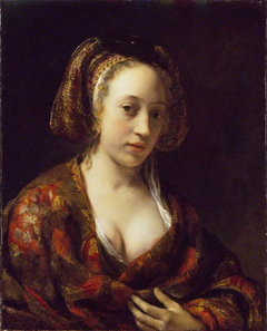 Young Woman in a Brocade Gown by Willem Drost